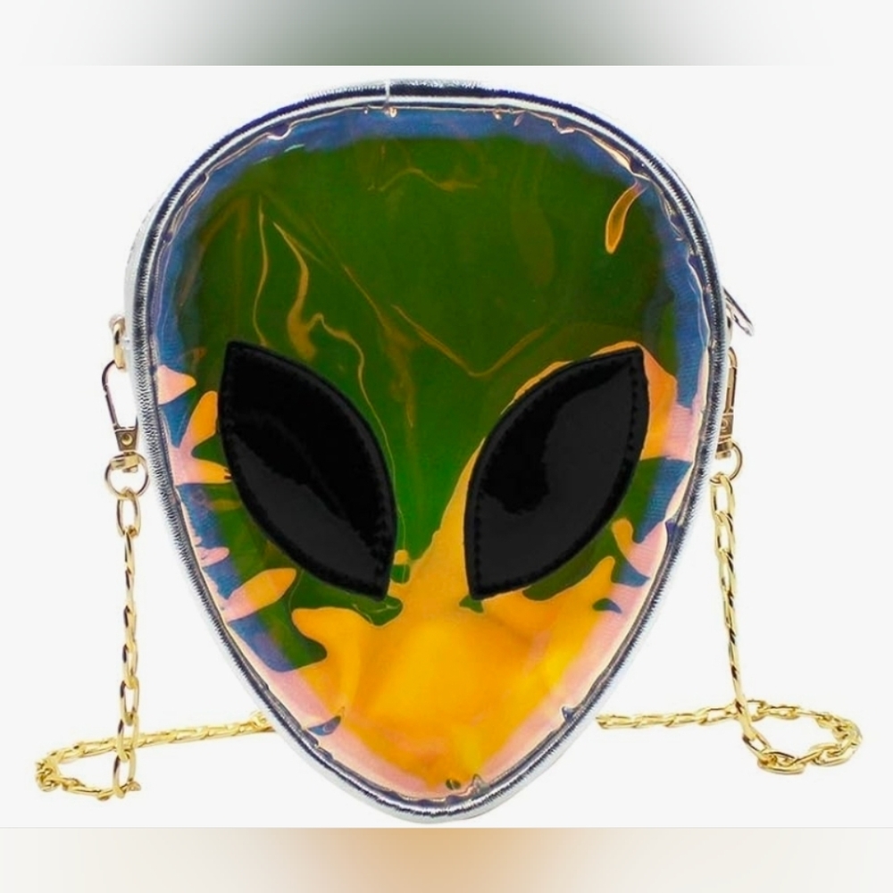 NWOT Silver Holographic Alien Fashion bag - 👽